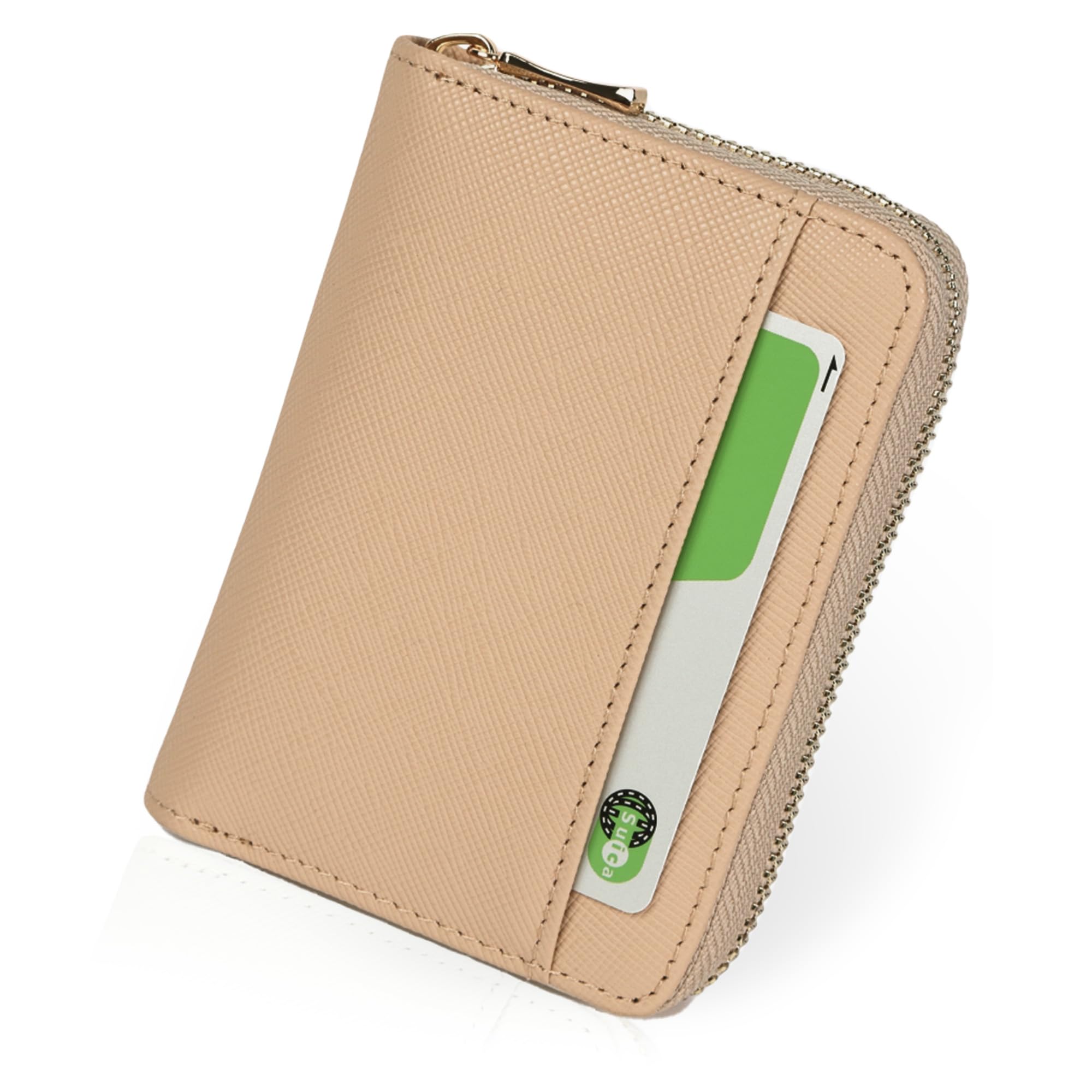 

Женский мини-кошелек LASIEM с отделением для монет и кардхолдером, большая вместимость [Высококачественная кожа сафьяно] (Пампасная трава)