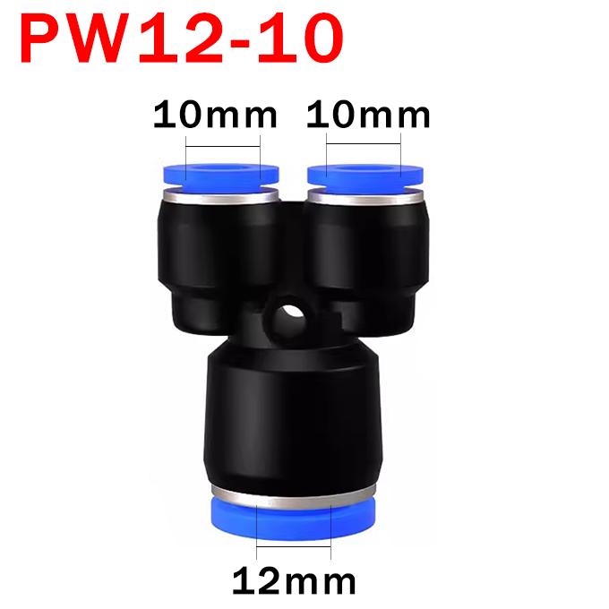 3 Way Port Y Shape Air Pneumatic Pipe Fittings 4mm6mm 8mm10mm12mm Plastic Connector Fitting Quick Push Connecting PY PW Connect