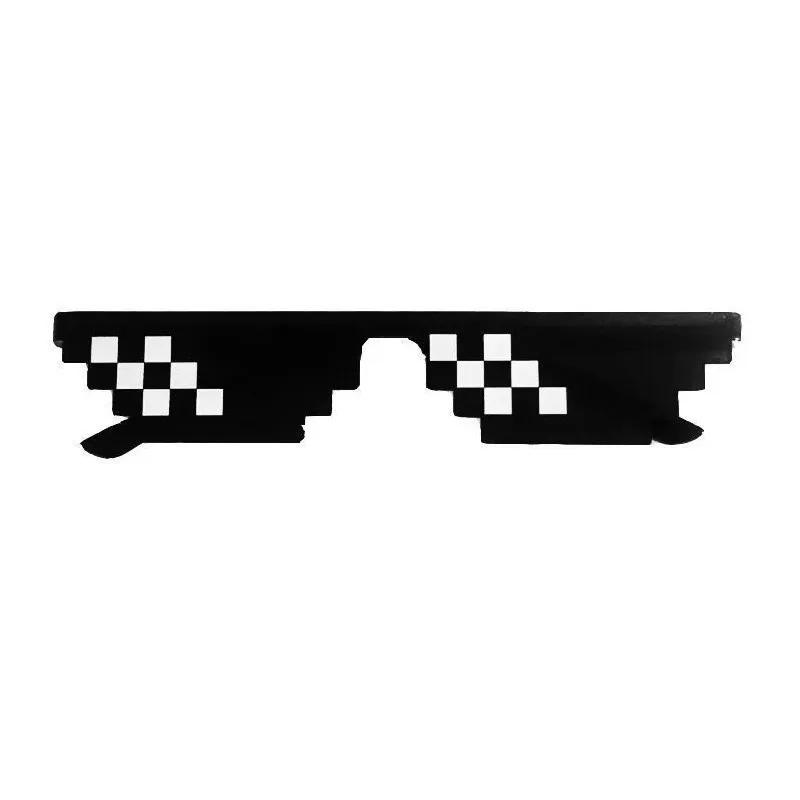 Nowe Śmieszne Okulary Przeciwsłoneczne Mosaic dla Mężczyzn Kobiet Pikselowe Czarne Retro Gamer Robot Okulary Cool Impreza Vintage Okulary