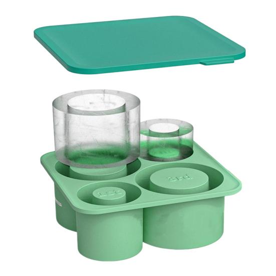 Silicone Cylinder Ice Tray with Lid Portable Popsicle Maker Easy Release Ice