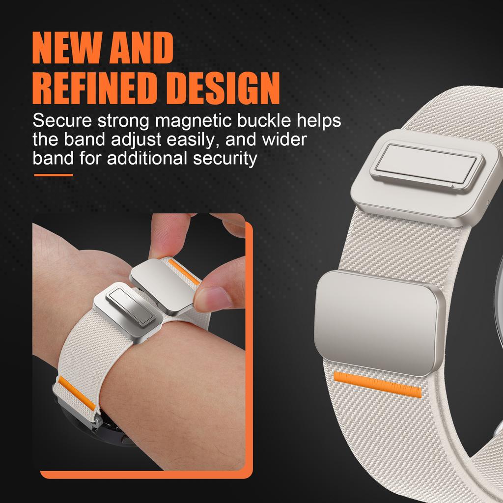 Magnetic Nylon Straps For Samsung Galaxy Watch 7/FE/5/pro/6/4/Classic/3/active 2 20mm 22mm Bracelet Huawei watch GT/5/4/3/2 Band