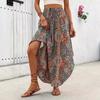 Women Summer High Waist Exotic Style Bohemian Beach Irregular A Line Skirt