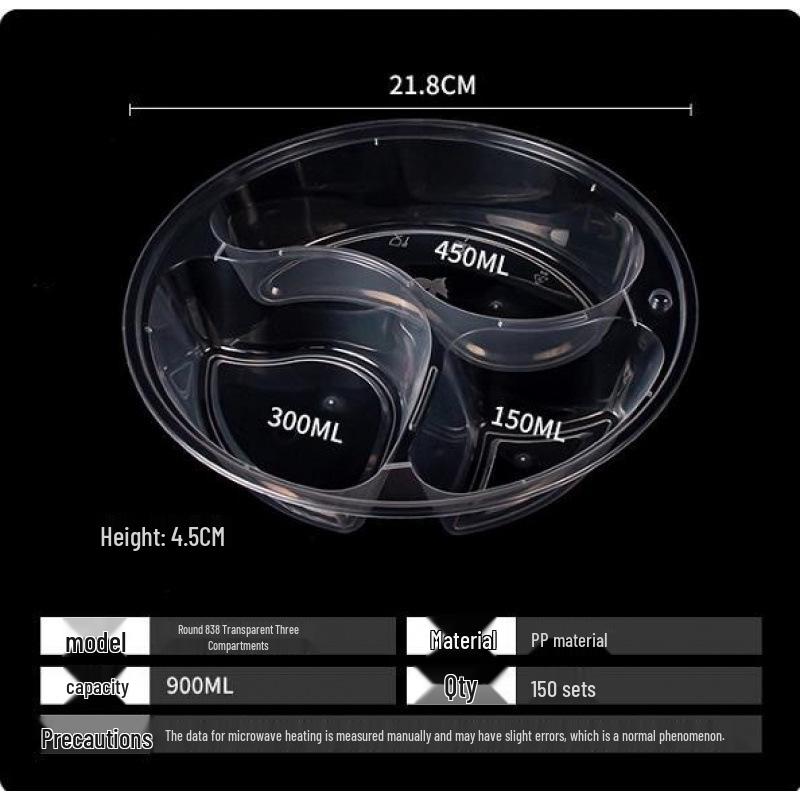 Custom Multi-Compartment Disposable Food Containers - 4, 5, or More Compartments - Takeaway Bento Fast Food Boxes, Rectangular Lunch Boxes