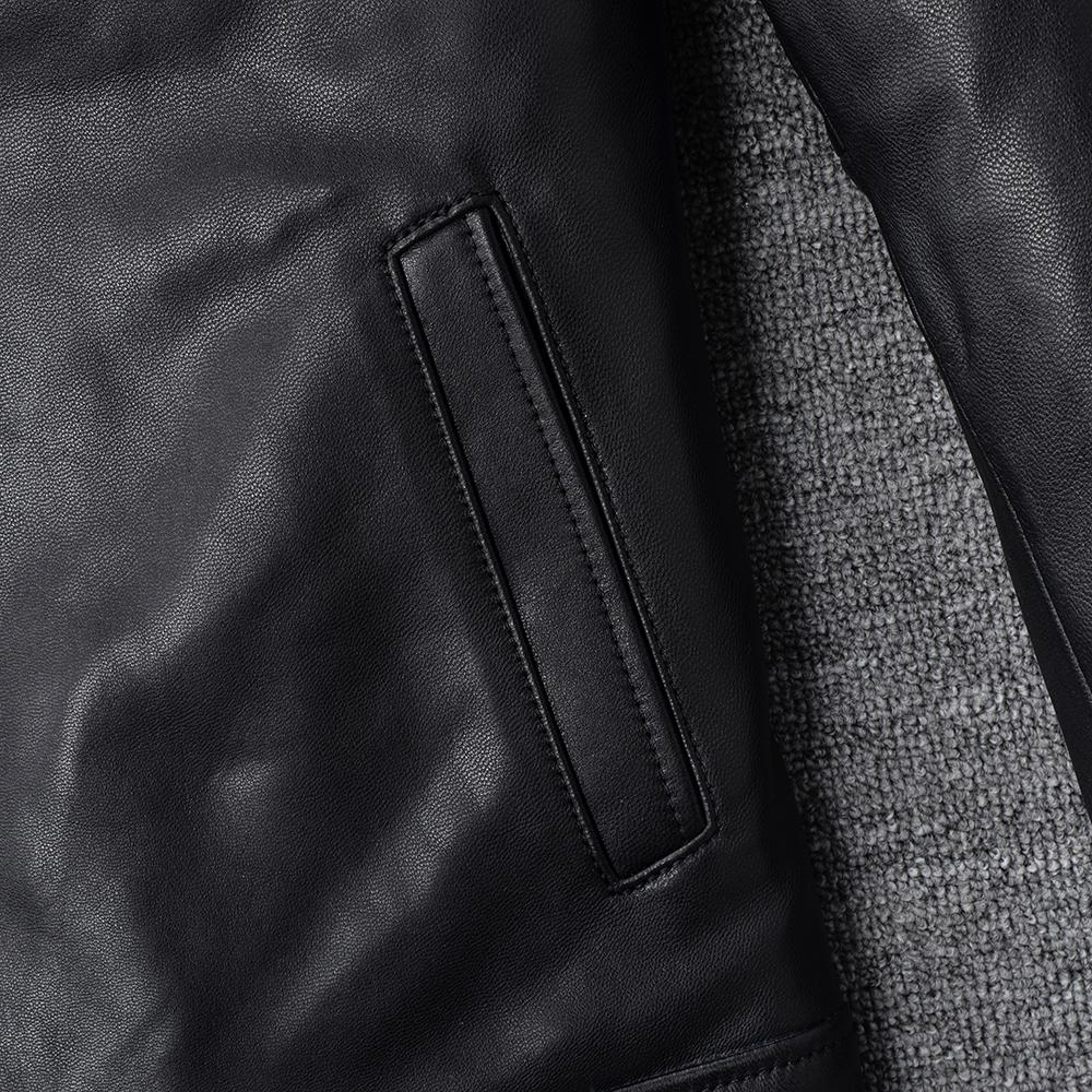 Classic 1930s Style Natural Goatskin Men's Leather Jacket Soft Slim Fit Real Skin Bomber Coat Men Clothes Spring