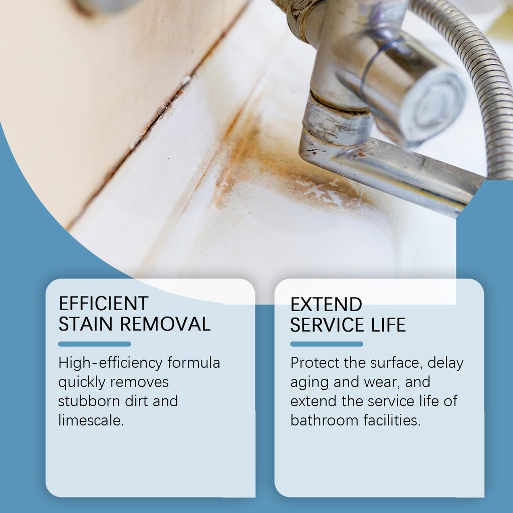 All-in-One Bathroom Cleaner Liquid - Bathtub Shower Glass Toilet Ceramic Tile Cleaner Rust Decontamination Toilet Descaling