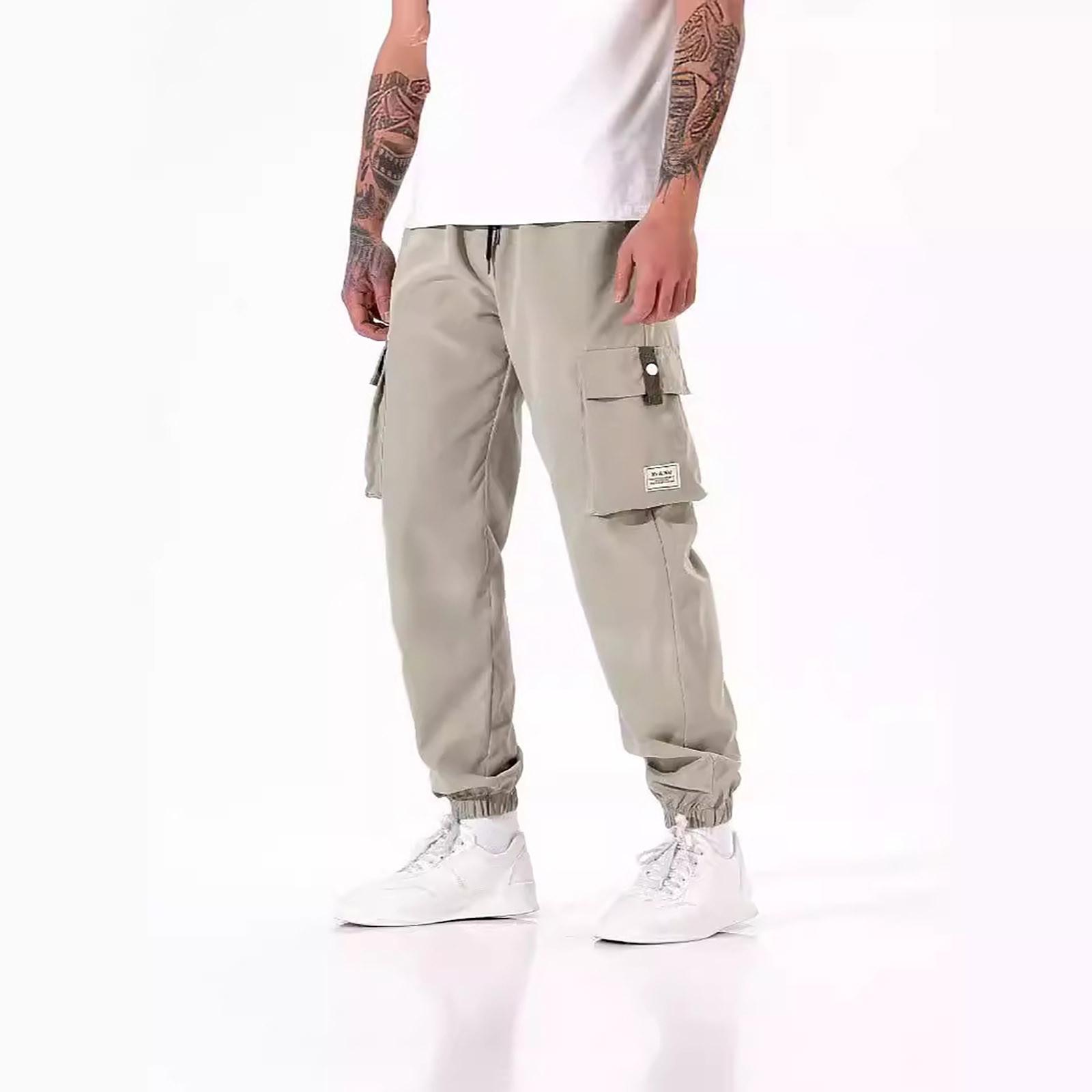 

Повседневные спортивные брюки мужские свободные длинные вставки фитнес бег тренировочные брюки XL хаки