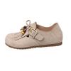 Birken single shoes women's 2025 spring and autumn new versatile soft sole Birken round head tassel one pedal lazy Doudou single shoes