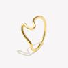 E. B. Belle Minimalist Wavy Stainless steel Women's Ring PVD Plated Fashionable Finger Jewelry Gift