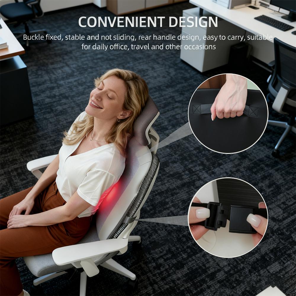 Electric Back Massager Walk Up and Down Chair Pad 3D Kneading Shiatsu Waist Lumbar Back Massager Wireless Back Massage Cushion