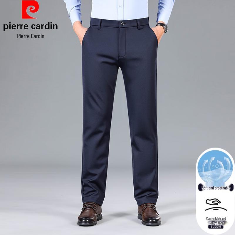 

Pierre Cardin Men s Summer Business Casual Straight Leg Trousers 38