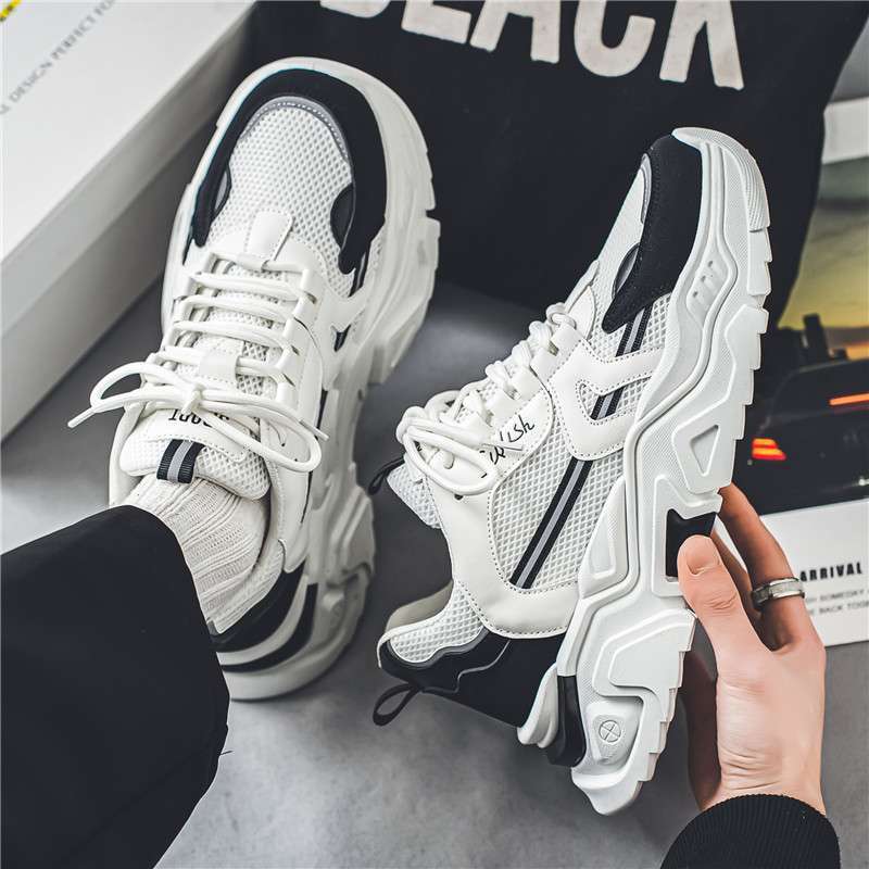 Men's shoes summer 2025 new breathable mesh ins youth shoes versatile platform dad shoes sports trendy shoes