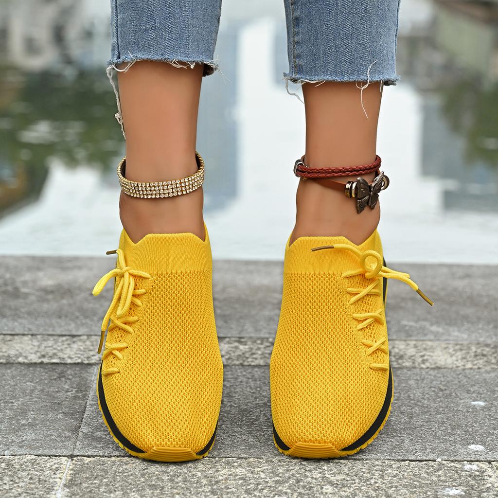 Fashion Spring New Women's Sports Shoes, Fashionable, Breathable, Lightweight, Non-slip, Wear-resistant, Casual Sports Shoes, Flat Shoes