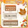 4Pcs Wooden Christmas Table Decoration Tiered Rustic Maple Leaf Tiered Trays with Block Signs Fall Tabletop Sign