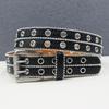 Schwerindustrie Nieten Hohl Gürtel Doppelreihe Hühnerauge Öse Gürtel Damen und Herren Nadel Umhang Hip-Hop Punk Stil Personalisierte Trendige Dekoration