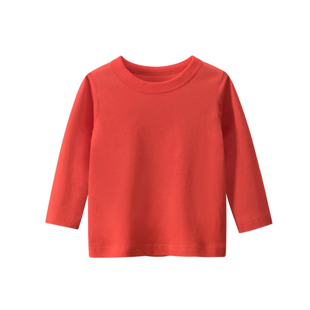 Children's Long Sleeve T-shirt Round Neck Solid Color Advertising Shirt