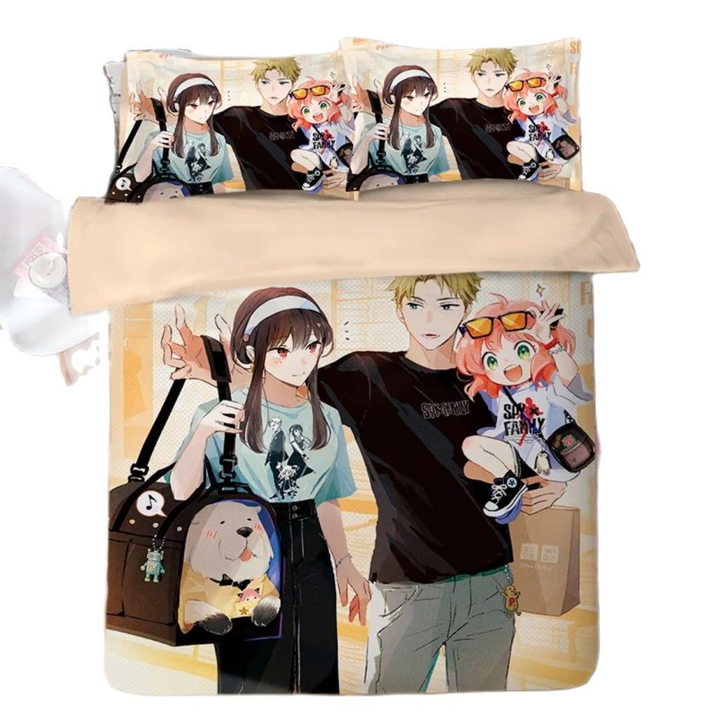 Spy Family Bedding Set Anime Anya Duvet Cover,Spy X Family Bedding Twin Queen Size Kids Bedroom Decor
