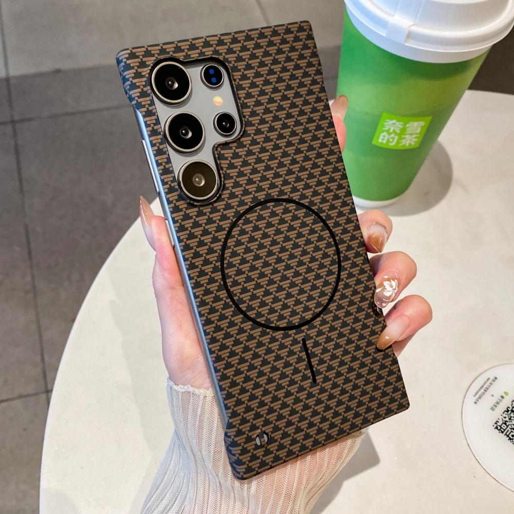 

Безрамкова магнітна бездротова зарядка з вуглецевого волокна для Samsung Galaxy S25 Ultra S24 S23 Plus Матове Ультратонке Жорстке Полікарбонатне Покриття Galaxy S23+