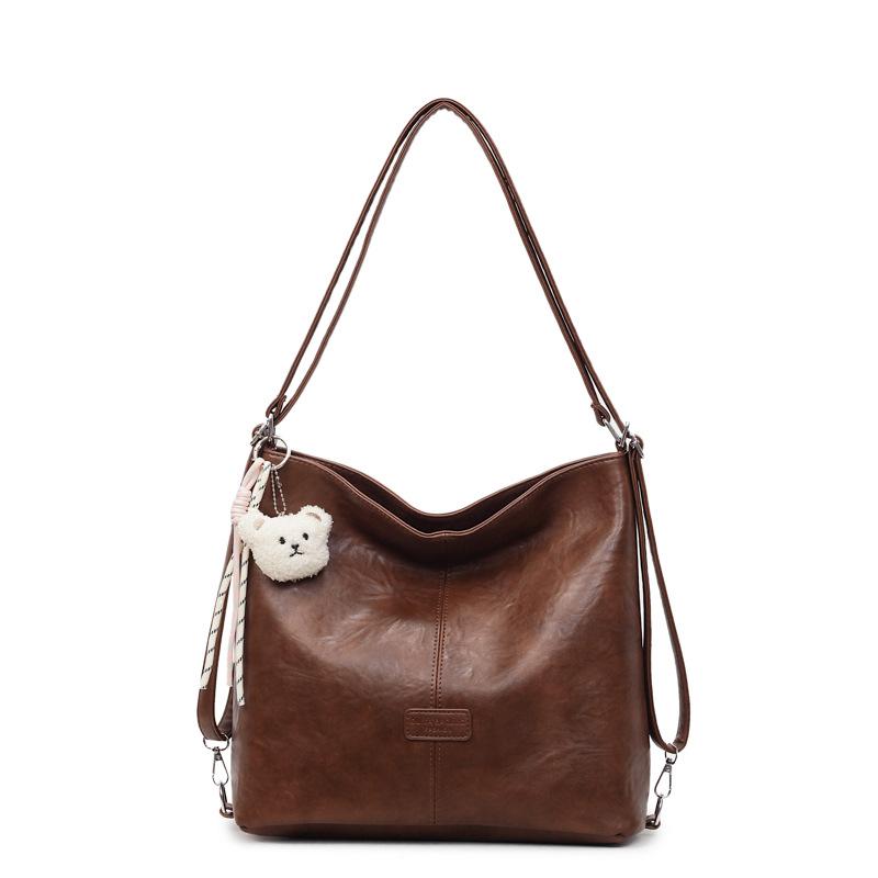 Vintage Shoulder Bag Soft Leather Women's Large Capacity Tote Bag