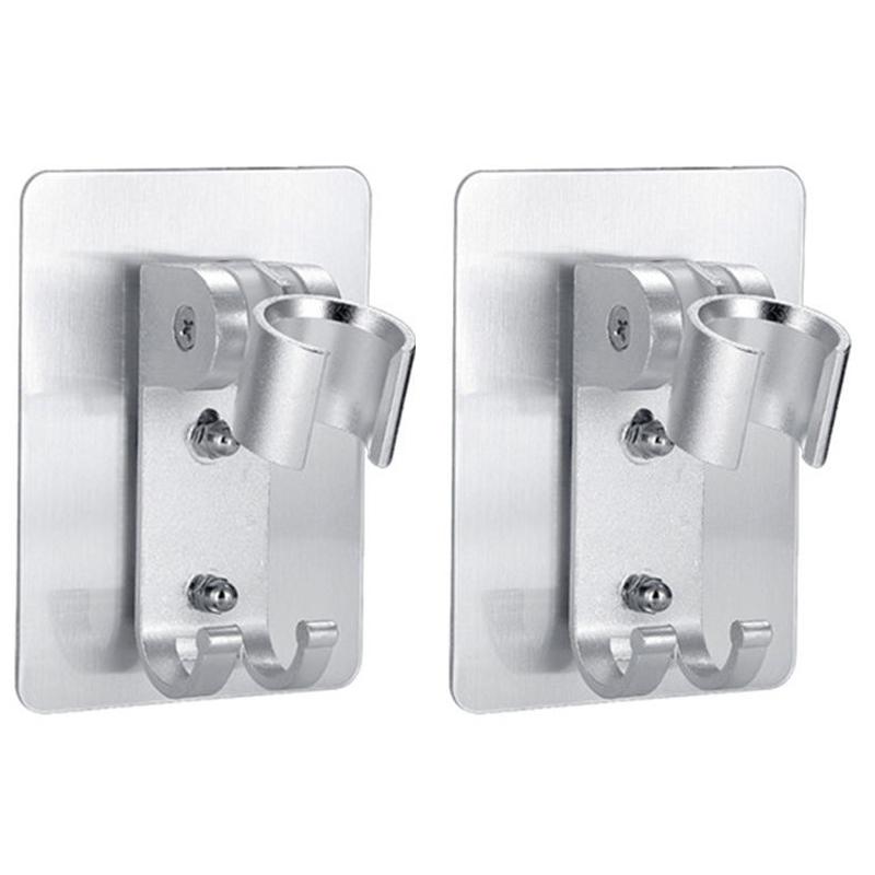 Suction Cup Shower Rack Wall Mount Adjustable Shower Head No Punch Black Bracket Bathroom Accessories