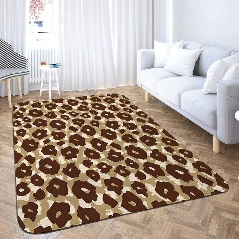 Animal Skin Pattern Leopard Print Carpet Home Bedroom Floor Decor Large Size Mat Non-slip Coffee Table Area Rug Bathroom Doormat
