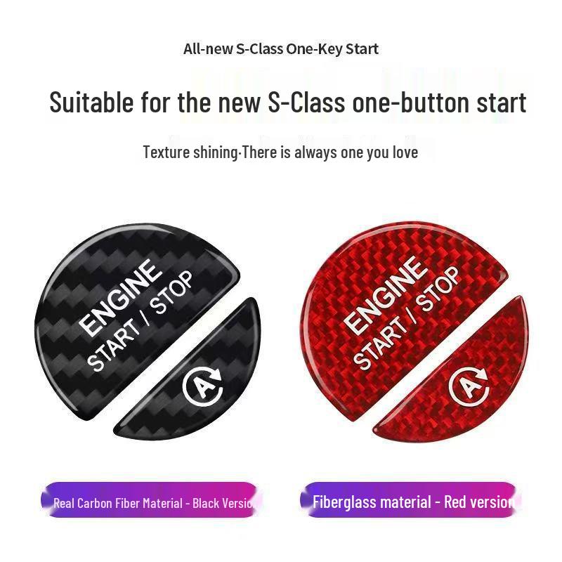 Real Carbon Fiber One-Button Start Ignition Sticker for BMW, Mercedes-Benz, VW, Toyota, Nissan, Honda, Suzuki