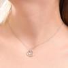 Silver Plated Irregular Moonstone Pendant Necklace, Delicate Blue Flash Moonstone Necklace for Women