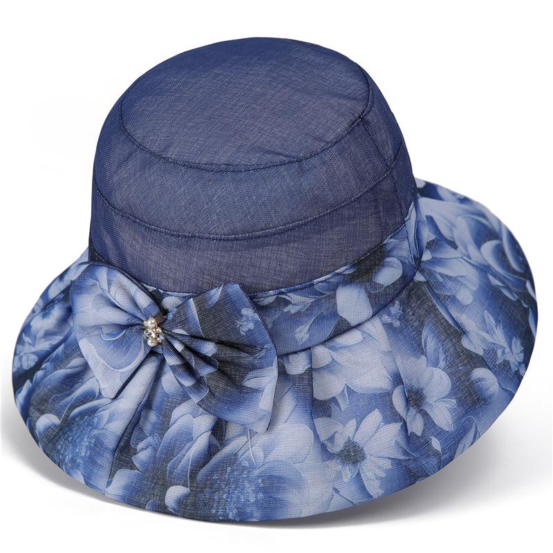 Hat Women's Summer Outdoor Sun Protection Sun Hat Bow Bucket Hat Sun Hat