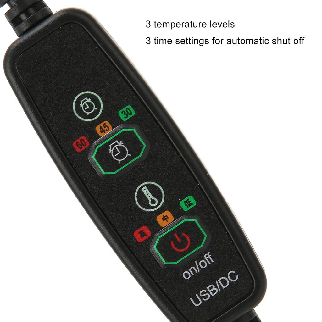 Electric Heated Eye Patch Hot Compress Lightproof 3 Temperature Gears Detachable Heating Eye Pad