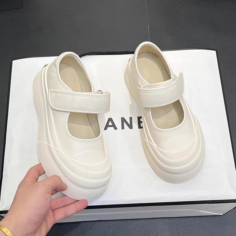 

Туфли на платформе белые женские летние 2025 года новые корейские версии универсальные серебристые дышащие туфли Мэри Джейн на каждый день 40