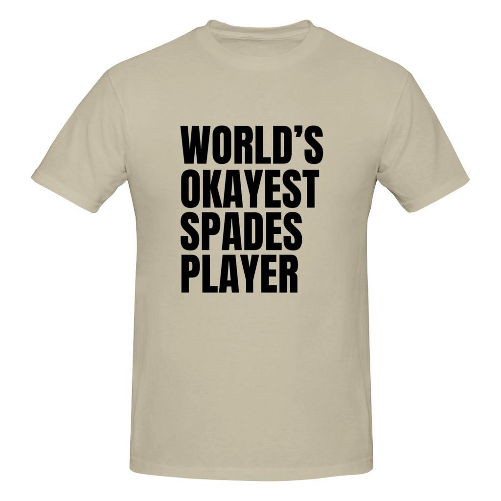 World S Okayest Spades Player Black Trendy Tshirt Sweetcool Girlish Feeling Double Edging Basic Tee