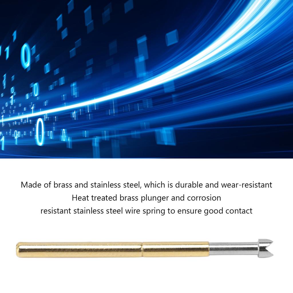100pcs Pogo Pin Q Head Type 4 Claws Brass Stainless Steel Material Easy Replaceable 5A Rated Current PCB Testing Pins