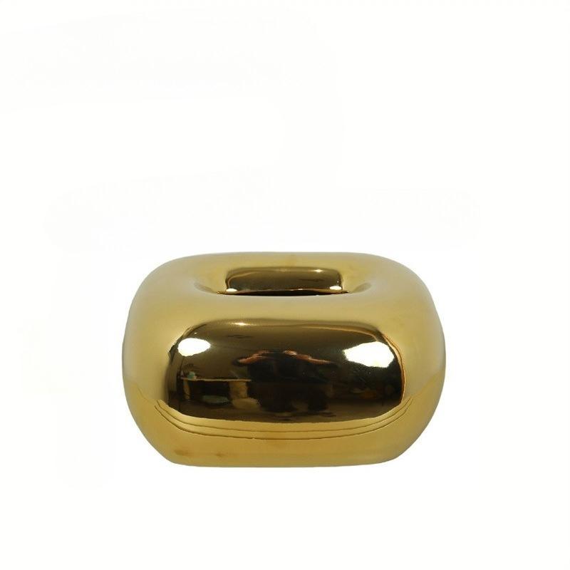 Nordic Cream Ceramic Tissue Box Holder Creative Home Decor for Living Room Bedroom Desktop Silver