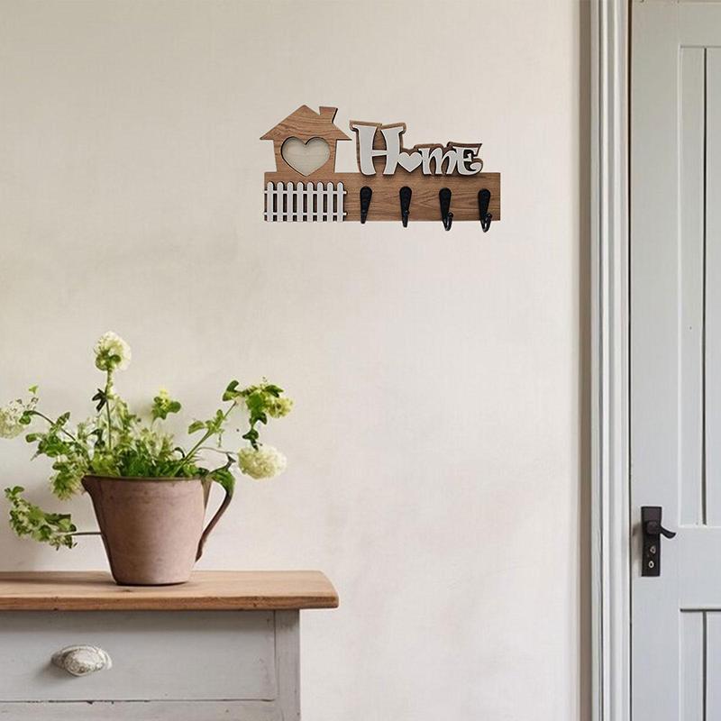 Holz Wandhaken Tür Wandhänger Eingang Dekoration Schlüsselhalter Holzhandwerk Heimdekoration Holzhaken