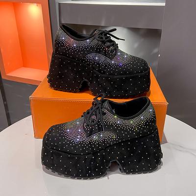 Pantofi de damă de lux de designer High Top Stil Fashion Pantofi cu platformă de 9,5 cm Platforme Adidași Tide Shine Pantofi cu strasuri bling