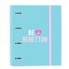 4-ring Binder - Safta - 35 Mm - 100 A4 Sheets - 27x3.5x32 Cm - Turquoise blue/Pink - Hard Cover
