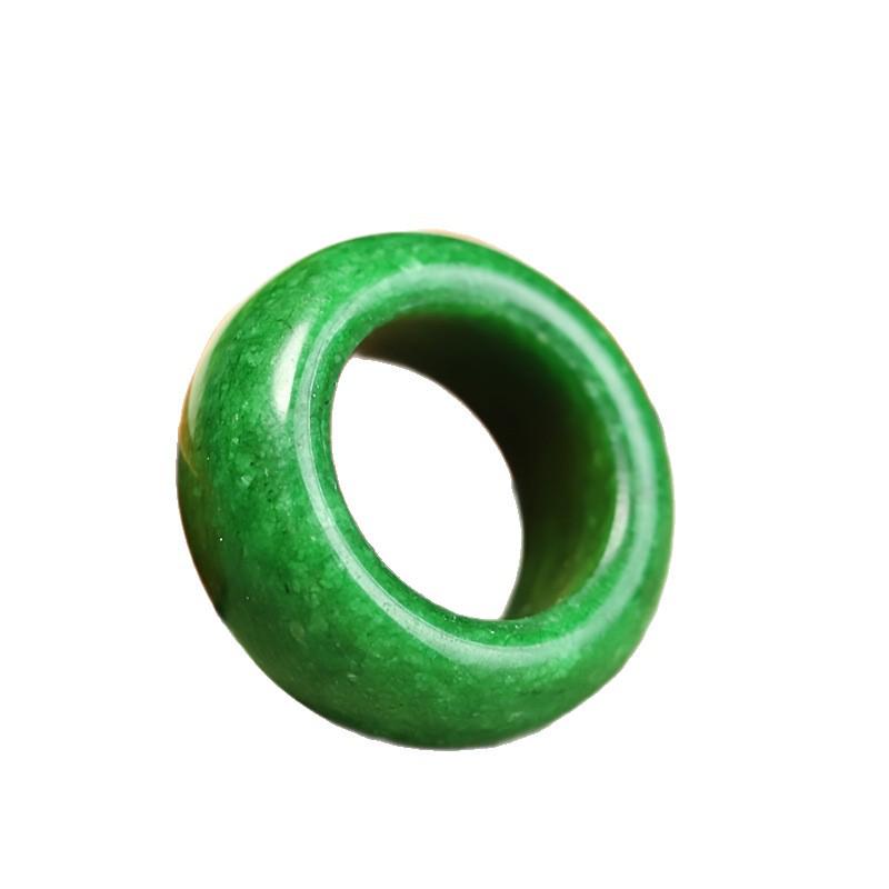 Men's Large Bright Green Jade Emerald Dragon Ring