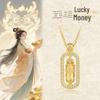 Timeless Pixiu Necklace: Retro Gold Tone with Diamond Inlay, Unisex Fashion