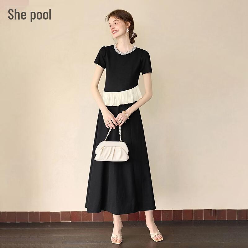 Tachi Color Block Women s Short-Sleeved Top & Skirt Two-Piece Set S