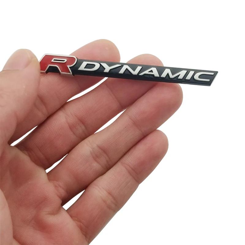 3D Kovové Logo R-DYNAMIC Znak na Bok Blatníku Auta Odznak na Zadní Kufr Nálepky Samolepky Příslušenství pro VELAR Sport Discovery Evoque HSE Defender