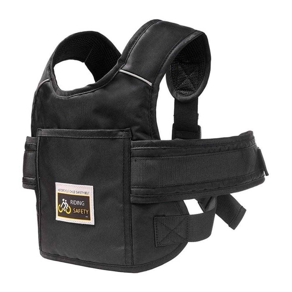 

Black Safety Riding Harness Adjustable Breathable Motorcycle Child Safety Belt Durable Anti-Fall Harness