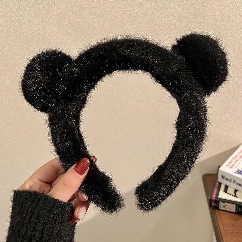 Niedliches Bären-Plüsch-Stirnband für die Gesichtsreinigung bei Frauen - Haarspangen-Accessoire