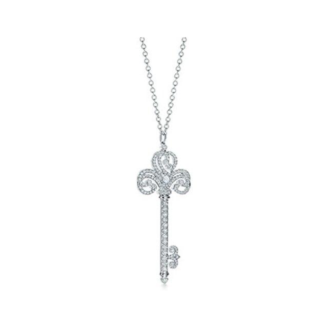 Original Brand Girl Necklace 925 Jewelry Sterling Silver Necklace Ladies Chain Key Short Necklace Pendant