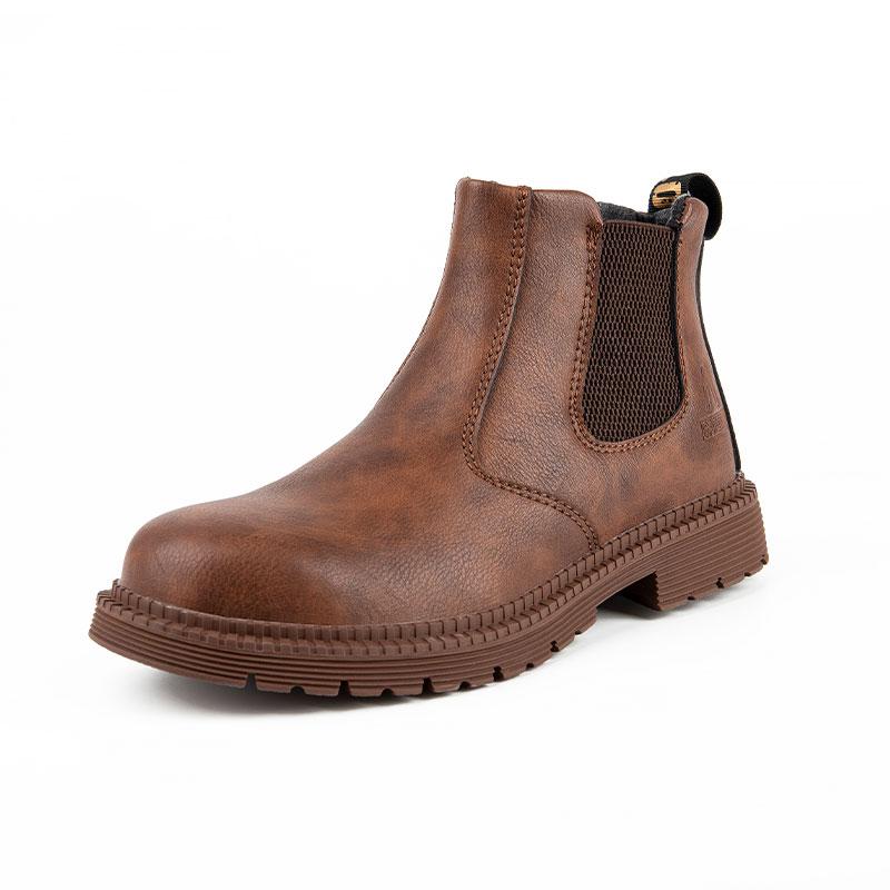 Men's Leather Safety Boots Waterproof Work Boots for Men Steel Toe Shoes Indestructible Shoes Safety Work Protective Boots Man