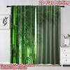 2D flat printing 2pcs Curtain Party Window Curtains Green Bamboo Forest Digital Printed Polyester Drapes Birthday Party for