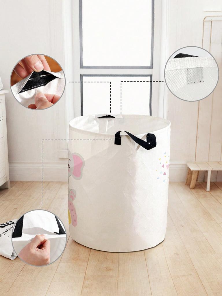 Small Elephant Laundry Basket Foldable Large Capacity Canvas Storage Bucket Children's Toy Clothing Storage Home Bathroom