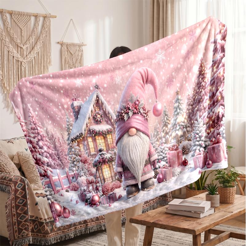 Christmas Flannel Throw Blanket Soft Warm Cozy For Sofa Bed Indoor Home Use Great Holiday Gift
