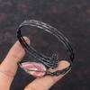 Rhodochrosite Copper Bangle Wire Wrapped Cuff Bracelet Adjustable Bangle Handmade Jewelry Gemstone Bangle Copper Wire Wrap Jewelry For Gift