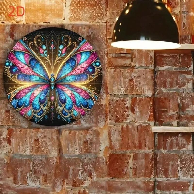Vintage Butterfly Mandala Metal Wall Art Rustic Home Decor Gift