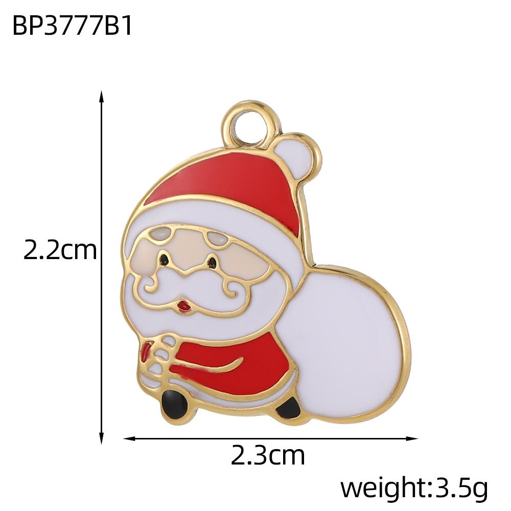 CARLIDANA Enamel Christmas Trees Santa Claus Snowman Charms DIY for Earrings Bracelets Pendants Making DIY Jewelry Accessories