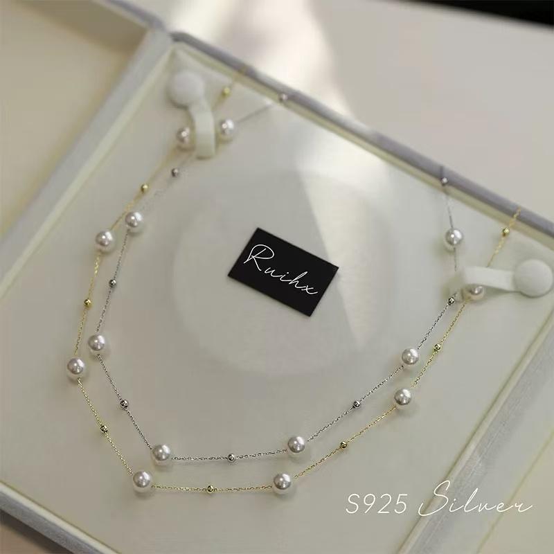 Women's Engagement Wedding Gift Pearl Gypsophila Light Luxury Niche High-End Tassel Collarbone Chain Necklace 2026 New